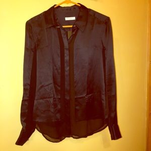 EQUIPMENT Black Silk Blouse Size Small